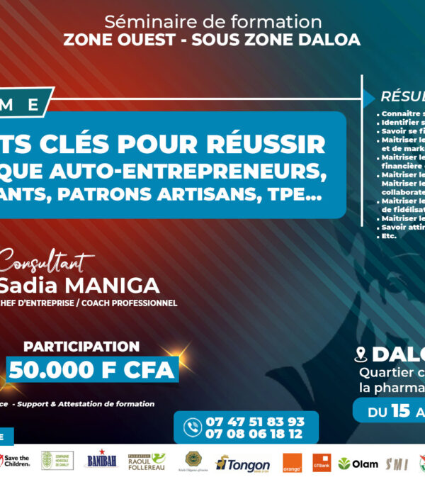 Daloa – 10 Points clés pour réussir en tant que auto-entrepreneur