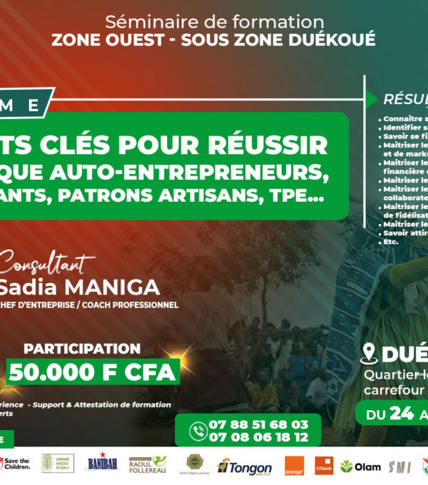 Duékoué – 10 Points clés pour réussir en tant que auto-entrepreneur