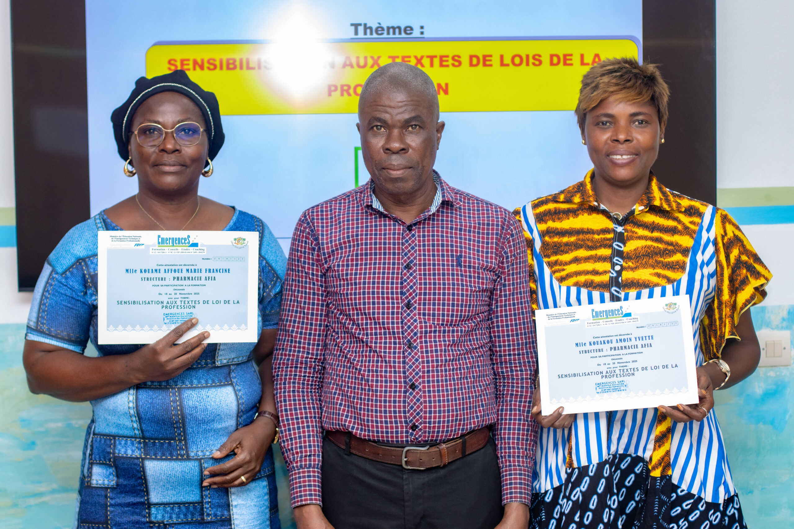 Thème : Sensibilisation aux textes de loi de la profession